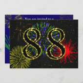 88th誕生日パーティー招待日 招待状 (正面/裏面)