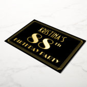 88th誕生日パーティー:アールデコを見る"88",名前と 箔招待状 (回転した状態)