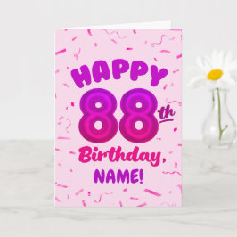 88th Balloon Number Custom Name Birthday Card カード