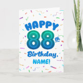 88th Balloon Number Custom Name Birthday Card カード (正面)