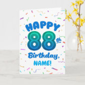 88th Balloon Number Custom Name Birthday Card カード (黄色い花)