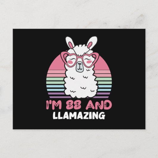 88th Birthday Llamazing Llama 88 Year Old Birthday ポストカード (正面)