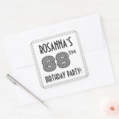 88th Birthday Party:アールデコスタイル+名前をカスタムする スクエアシール (封筒)
