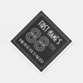 88th Birthday Party:アールデコスタイル+名前をカスタムする スタンダードランチョンナプキン (角)