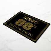 88th Birthday Party —アールデコスタイル「88」 +名前 箔招待状 (回転した状態)