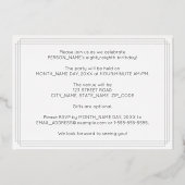 88th Birthday Party —アールデコスタイル「88」 +名前 箔招待状 (裏面)