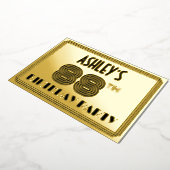 88th Birthday Party —アールデコスタイル「88」 & Name 箔招待状 (回転した状態)