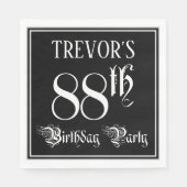 88th Birthday Party – スクリプファンシート+名前をカスタムする スタンダードランチョンナプキン (正面)