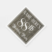 88th Birthday Party — ファンシー Script, フェイク Wood Look スタンダードランチョンナプキン (角)