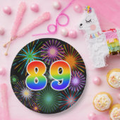 89イベント-おもしろい, カラフル, はっきりした, Rainbow 89 ペーパープレート (パーティー)