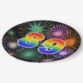 89イベント-おもしろい, カラフル, はっきりした, Rainbow 89 ペーパープレート (アングル)