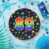 89イベント:はっきりした,おもしろい,虹カラフル89 ペーパープレート (パーティー)