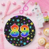 89イベント:はっきりした,おもしろい,虹カラフル89 ペーパープレート (パーティー)