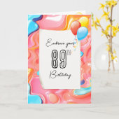 89サイケデリック誕生日用3D抽象芸術 カード (黄色い花)