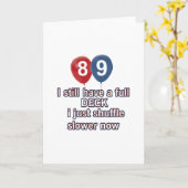 89年のおもしろいな誕生日のデザイン カード (黄色い花)