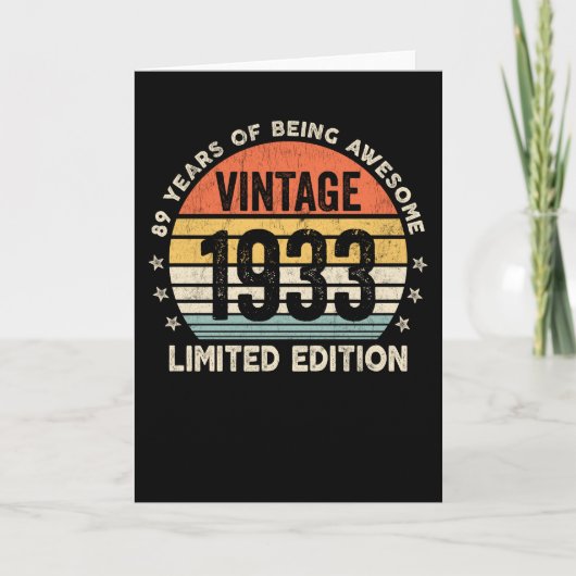 89年間最高に素敵なヴィンテージ 1933 カード (正面)