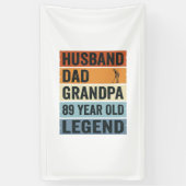 89歳の夫、父、祖父、伝説のTシャツ_1 横断幕 (縦)