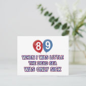 89歳の死海の誕生日デザイン ポストカード (スタンド正面)