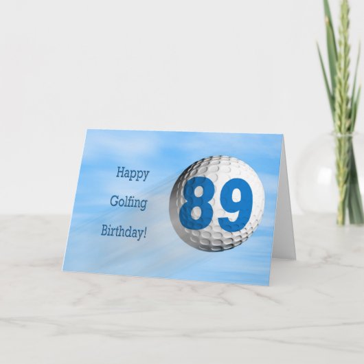 89歳の誕生日のゴルフカード カード (正面)