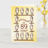 89歳の誕生日、奇妙なフクロカード。 カード (黄色い花)