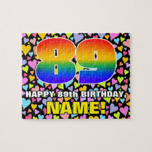 89歳の誕生日 - 楽しい愛のハート型 + "89" ジグソーパズル
