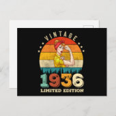 89歳の誕生日 1936年ヴィンテージ 89歳の誕生日 女性 ポストカード (正面/裏面)