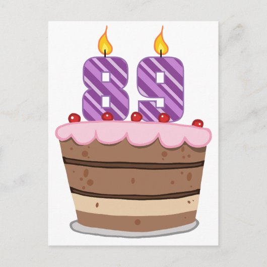 89歳オンお誕生日ケーキ ポストカード (正面)