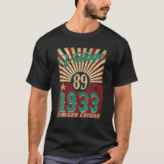 89歳ヴィンテージ1933年限定版89th Birt Tシャツ