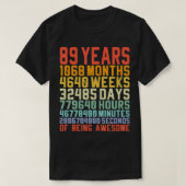89歳89誕生日ヴィンテージヶ月日Ret Tシャツ (デザイン正面)