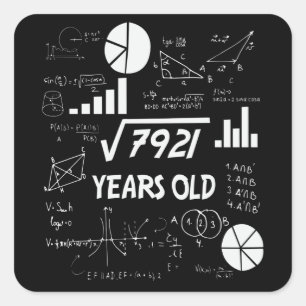 89歳Bday数学先生89th誕生日ギフト スクエアシール