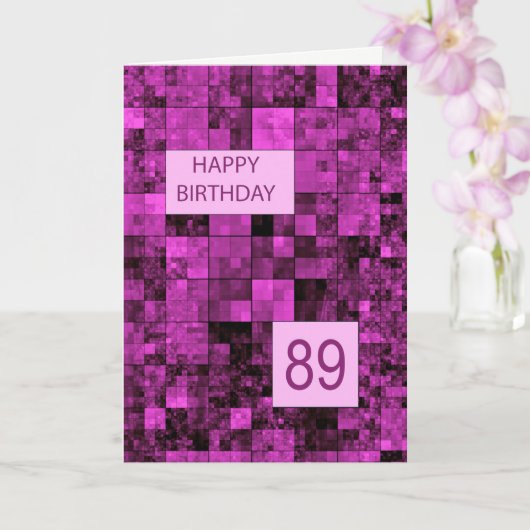 89誕生日誕生日ピンクパターンカード カード (蘭)