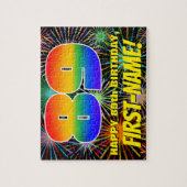 89誕生日:おもしろいカラフル花火 ジグソーパズル (縦)