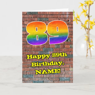 89誕生日:おもしろいグラフィティインスパイア – レインボー89 カード