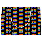 89誕生日:おもしろいレインボーイベントナンバー89パターン ラージペーパーバッグ (正面)