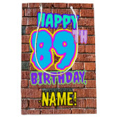 89誕生日:おもしろい、アーバングラフィティインスパイアルック ミディアムペーパーバッグ (正面)