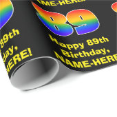 89誕生日:おもしろい、カラフルレインボーインスパイア# 89 ラッピングペーパー (ロールコーナー)