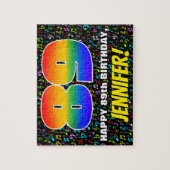 89誕生日—おもしろい、カラフル音楽シンボル&89 ジグソーパズル (縦)