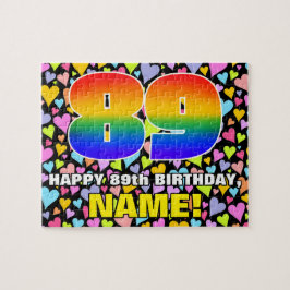 89誕生日—おもしろい、愛するハートシェイプ+「89」 ジグソーパズル