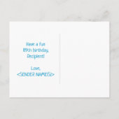 89誕生日:はっきりした,おもしろい,シンプル虹, 89 ポストカード (裏面)