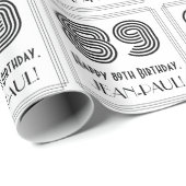 89誕生日:アールデコインスパイアスタイル「89」 +名前 ラッピングペーパー (ロールコーナー)