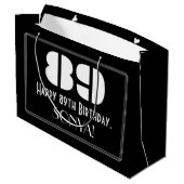 89誕生日~アールデコインスパイア見る"89" +名前 ラージペーパーバッグ (裏面アングル)
