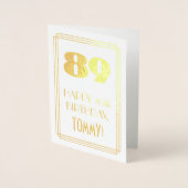 89誕生日:インスパイアアールデコ「89」と名前 箔カード (正面)