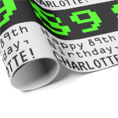 89誕生日 – ネディ/オタク系のスタイル「89」と名前 ラッピングペーパー (ロールコーナー)