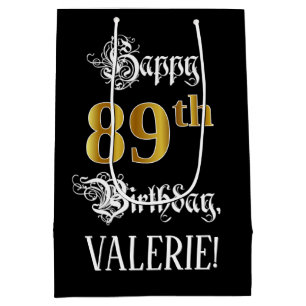 89誕生日～ファンシースクリプト；フェイク金ゴールド検索；名前 ミディアムペーパーバッグ