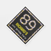 89誕生日:フローラ花数名前をカスタムする スタンダードランチョンナプキン (角)