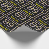 89誕生日:フローラ花数名前をカスタムする ラッピングペーパー (角)