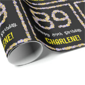 89誕生日:フローラ花数名前をカスタムする ラッピングペーパー (ロールコーナー)