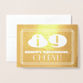 89誕生日：名前+インスパイアアールデコLook "89" 箔カード (封筒付き正面)