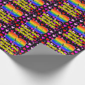 89誕生日：愛するハートパターン、虹# 89 ラッピングペーパー (角)