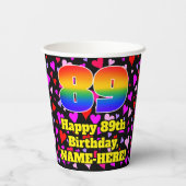 89誕生日:愛するハートパターン, Rainbow 89 紙コップ (裏面)